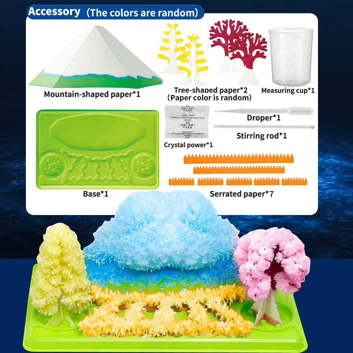 مجموعة تزايد الكريستال التعليمية للعلوم (نمط المناظر الطبيعية الخلابة) - لعبة تعليمية، هدية مثالية للعطلات والعام الجديد (عيد الميلاد/الهالوين)
