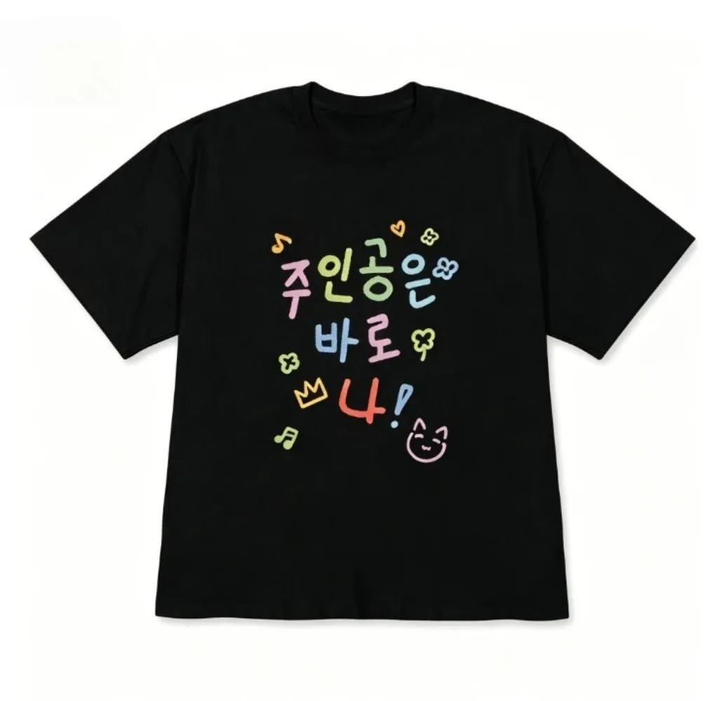 Minimalist Korean Handwriting Short-Sleeve Woman Clothing Aesthetic Positive Affirmation Tshirt Trendy OOTD Unisex Free Shipping