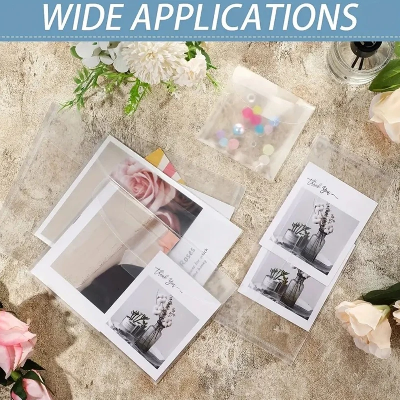 50 шт. прозрачная сумка для хранения штампов, пластиковые конверты, карманы для хранения карточек