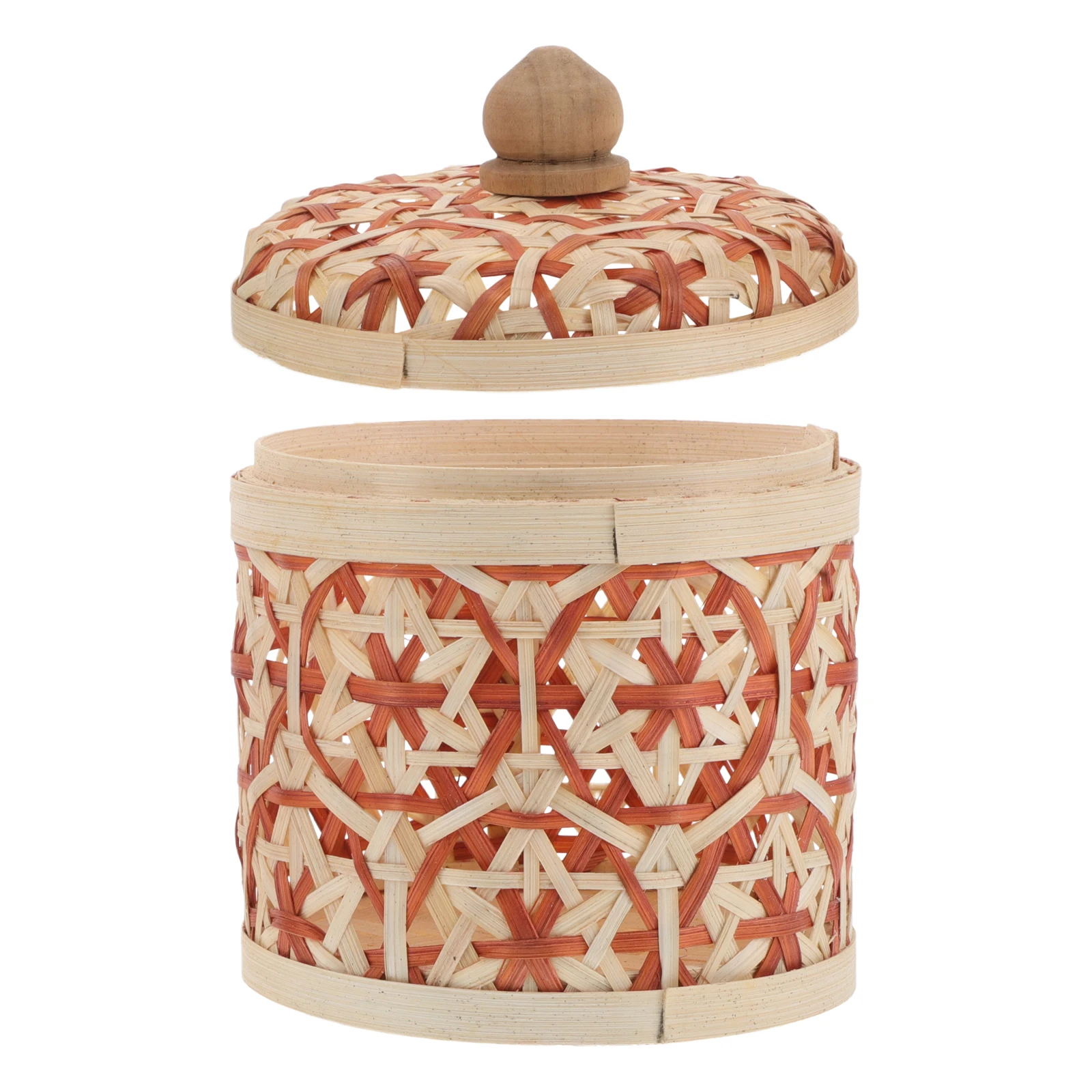 

H made Bamboo Storage Basket Small Woven Container Jar Tea Bags Canister Sealed Boxes Household ganizer Decorative Baskets