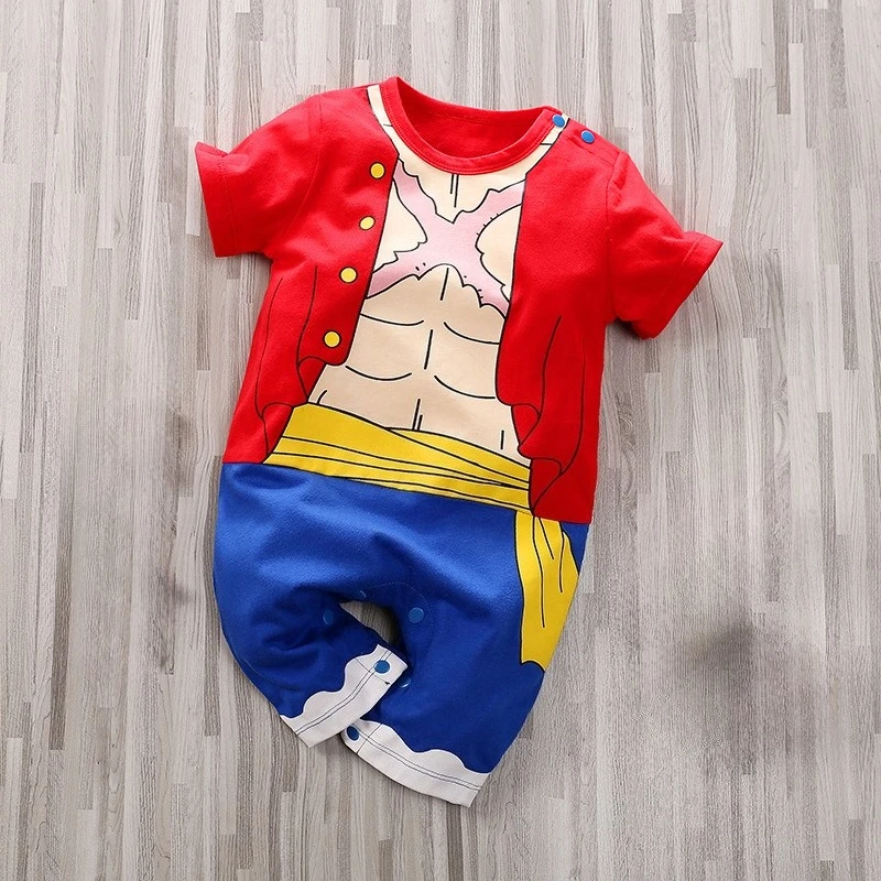 Летний детский комбинезон, хлопковая куртка с короткими рукавами, верхняя одежда с героями мультфильмов для мальчиков и девочек, удобный дышащий хлопковый альпинистский костюм