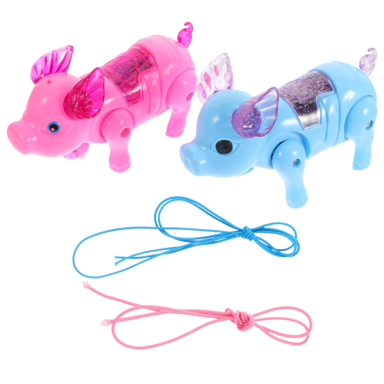 2 Pcs Plastic Electronic Walking Pig for Toddlers Smooth Safe Kids Musical Toy Develops Cognitive Skills Perfect Gift