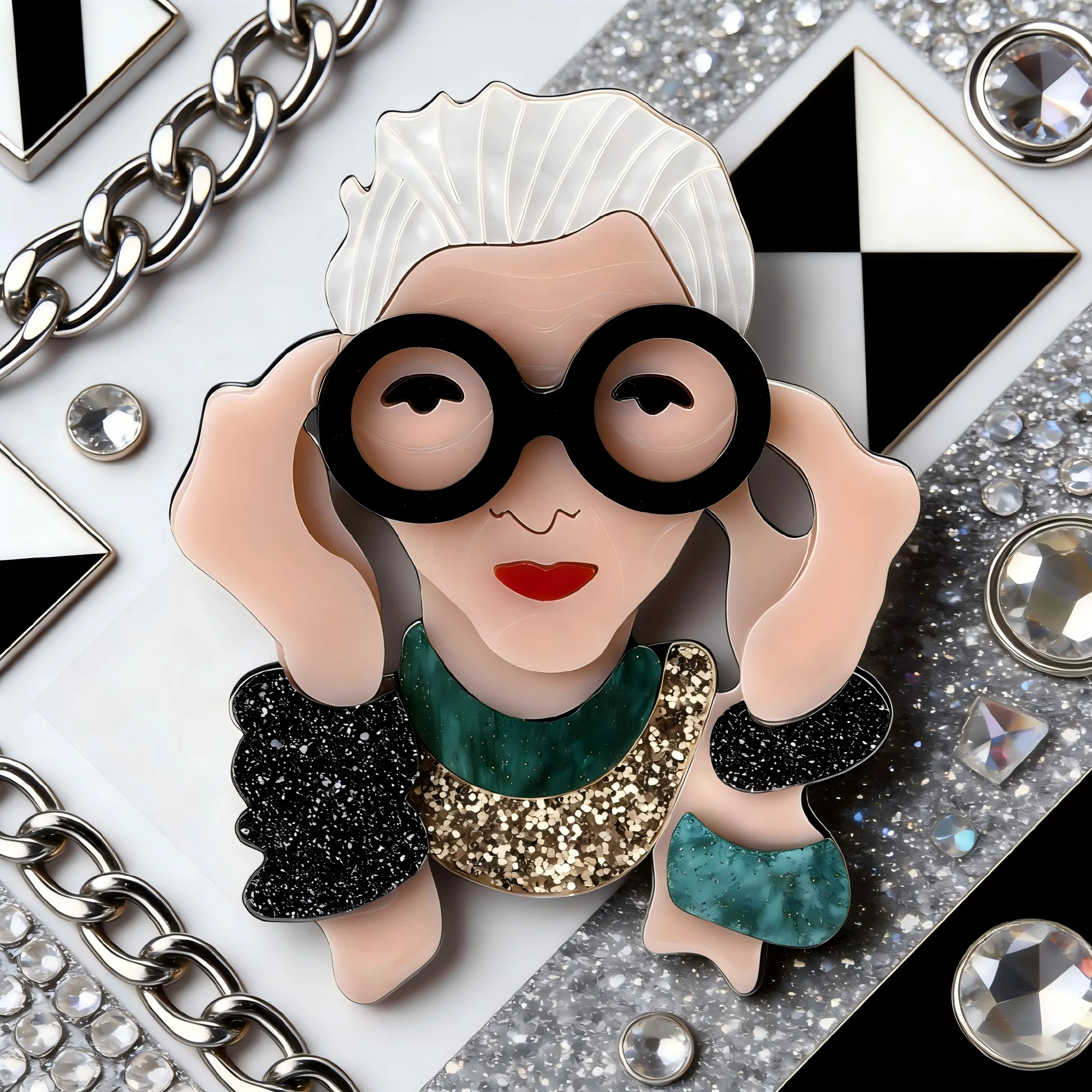 New Acrylic Lady Brooches for Women Fashion Figure Pin Character Lapel Pins Event Party Gifts Jewelry Decoration Accessories