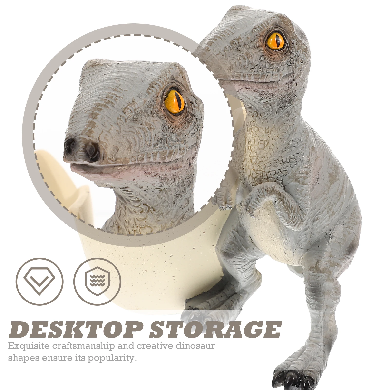 

Resin Dinosaur Pen Holder Cartoon Egg Shape Desktop Storage Shelf Pencil Container Pen Storage Box Stationery Organizer