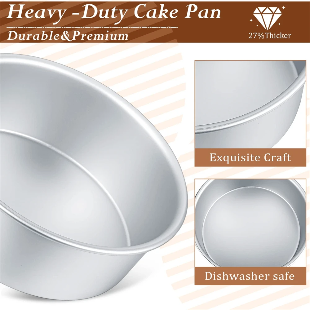 4/6/8/10/12inch Fixed Base Round Cake Pan Aluminum DIY Cakes Pastry Mould Cheesecake Mould  Nonstick Cake Tin Kitchen Tools