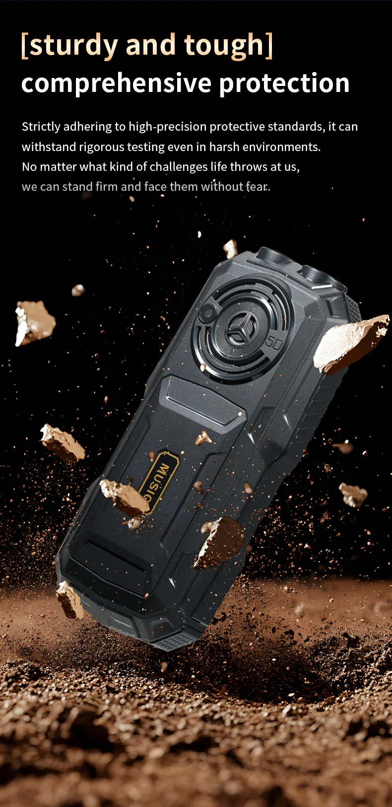 YEEMI Q5 4G Button Phone 2.4inches Dual SIM Card HD Call Camera FM LED Flashlight LTE Type-C Triple-proof Outdoor Mobile Phone