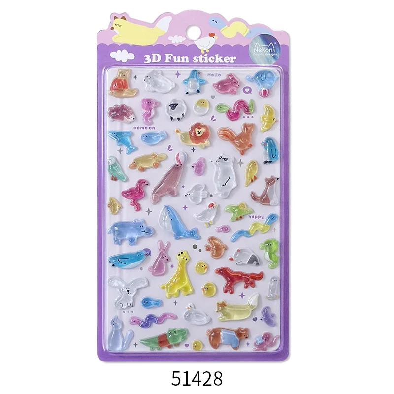 3D الإغاثة هلام ملصقات الكرتون الحيوان ملصق الحلوى شبح أرنب ملصقات الجمالية DIY جراب هاتف مذكرات القرطاسية ملصق #5