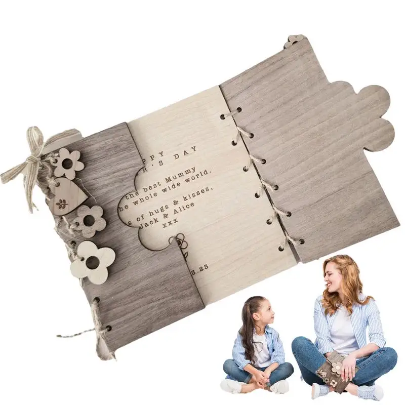 

Mother's Day Card Floral Wooden Birthday Greeting Card Romantic Floral Funny Mother's Day Keepsake For Mom Grandma Wife Daughter