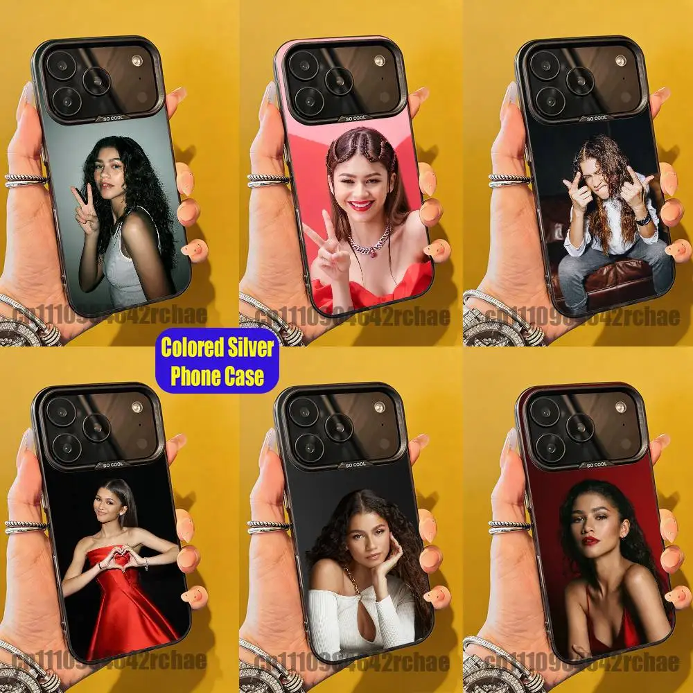 

For Actress Singer Z-Zendaya Phone Case iPhone 14,16,12,15,13,17,11,E,Pro,Max,Plus,Air,Mini Colored Silver Shell