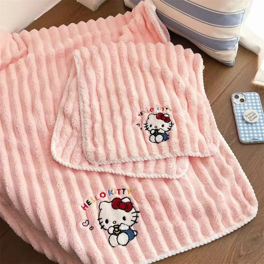 

Anime Sanrio Hello Kitty Plush Bath Towel Cute Cartoon Household Face Wiping Absorbent Towel Bath Towel Dry Hair Cap Girl Gift