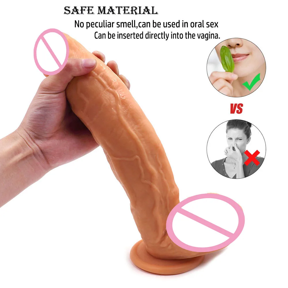 30CM Dildo Lifelike Huge Adult Toy Skin Feeling Realistic Dildo Soft Liquid Silica Gel Penis With Suction Cup Sex Toys Woman