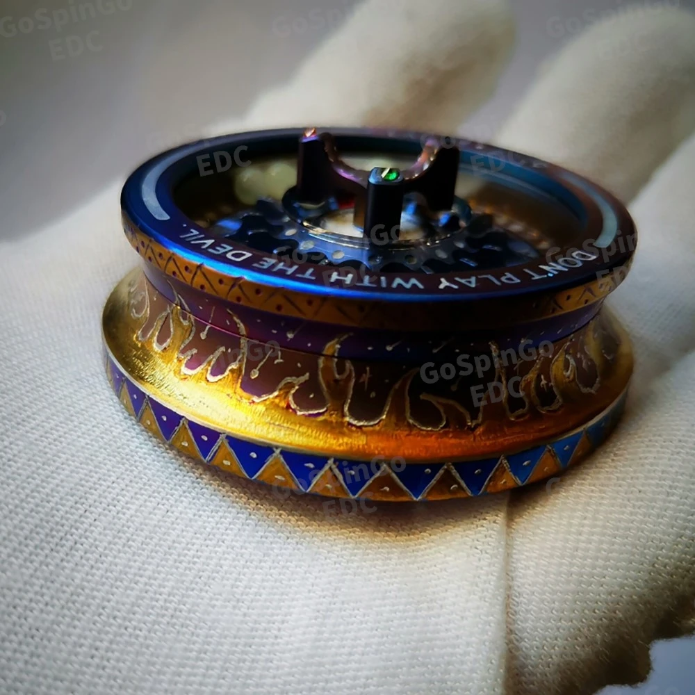 LAUTIE EDC Luminous Handmade Carving Carnival Fidget Spinner 2099 Series Titanium Fidget Toys For Adults Fidget Spinner