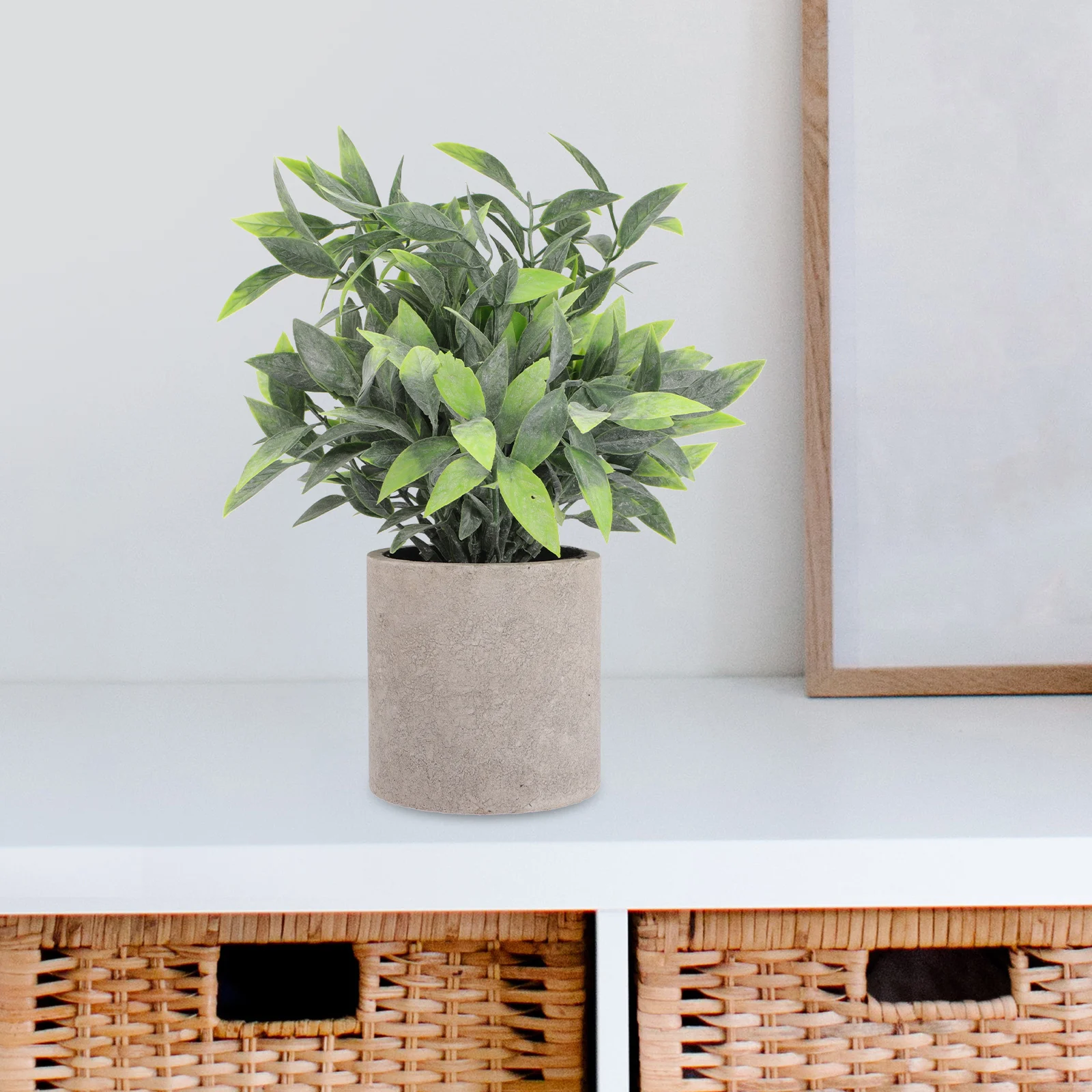 

3pcs Artificial Eucalyptus Plants in Pots Lifelike Green for Indoor Outdoor Easy to Clean Small Size Decoration Living