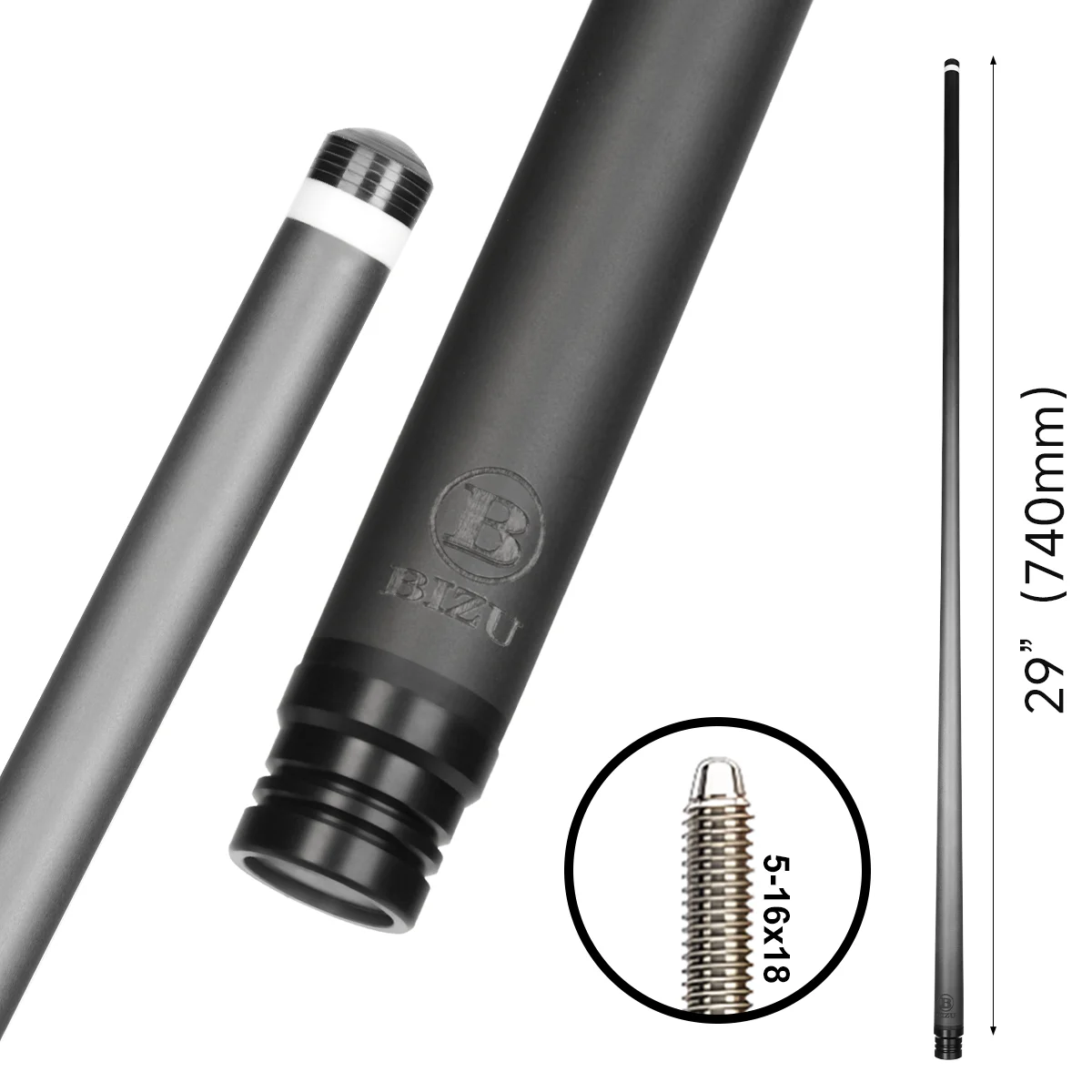 

BIZU 29 Inch Carbon Fiber Break Shaft Durable Billiard Pool Table Cue Shaft for Better Game Performance（only shaft）