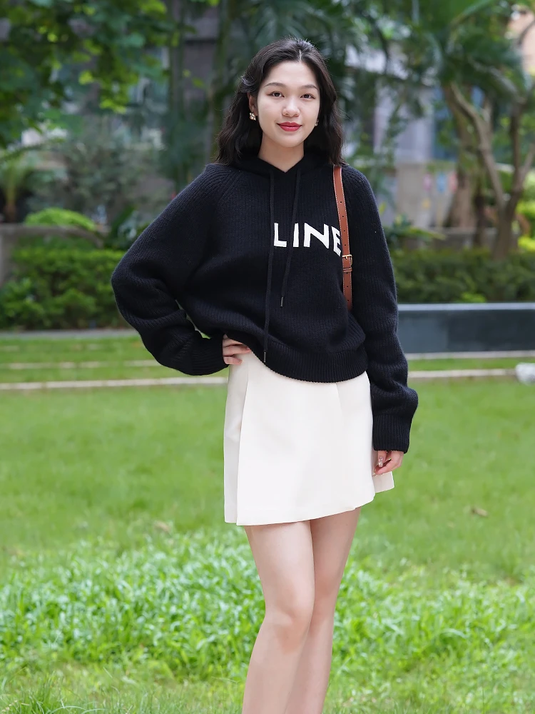 

Женский свитер Tangmi Home Camere из шерсти свободного кроя с капюшоном, утепленная верхняя одежда для осени и зимы, повседневный уличный стиль, длинный рукав