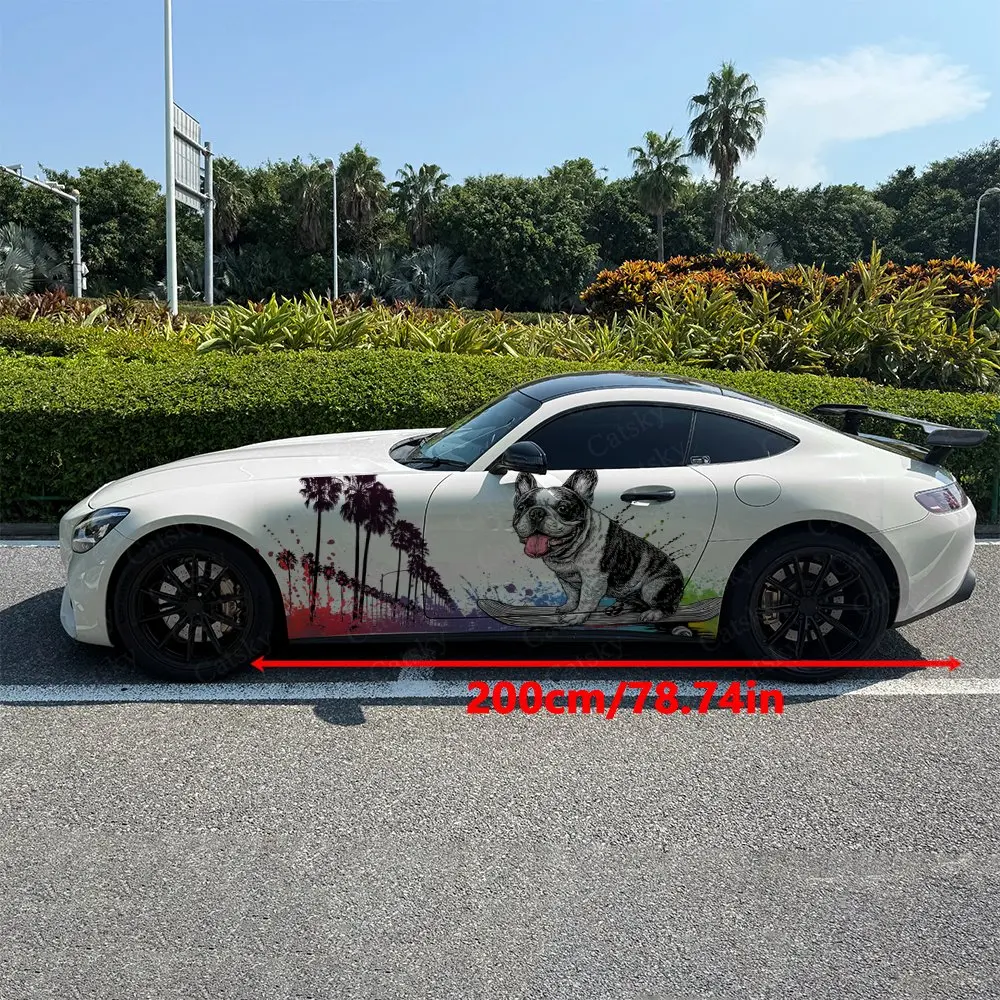 2pcs Palm Breeze Board Pet, Durable, Fade-resistant, Enhance Vehicle Aesthetics With Bold Artistic Design Car Vinyl Wraps