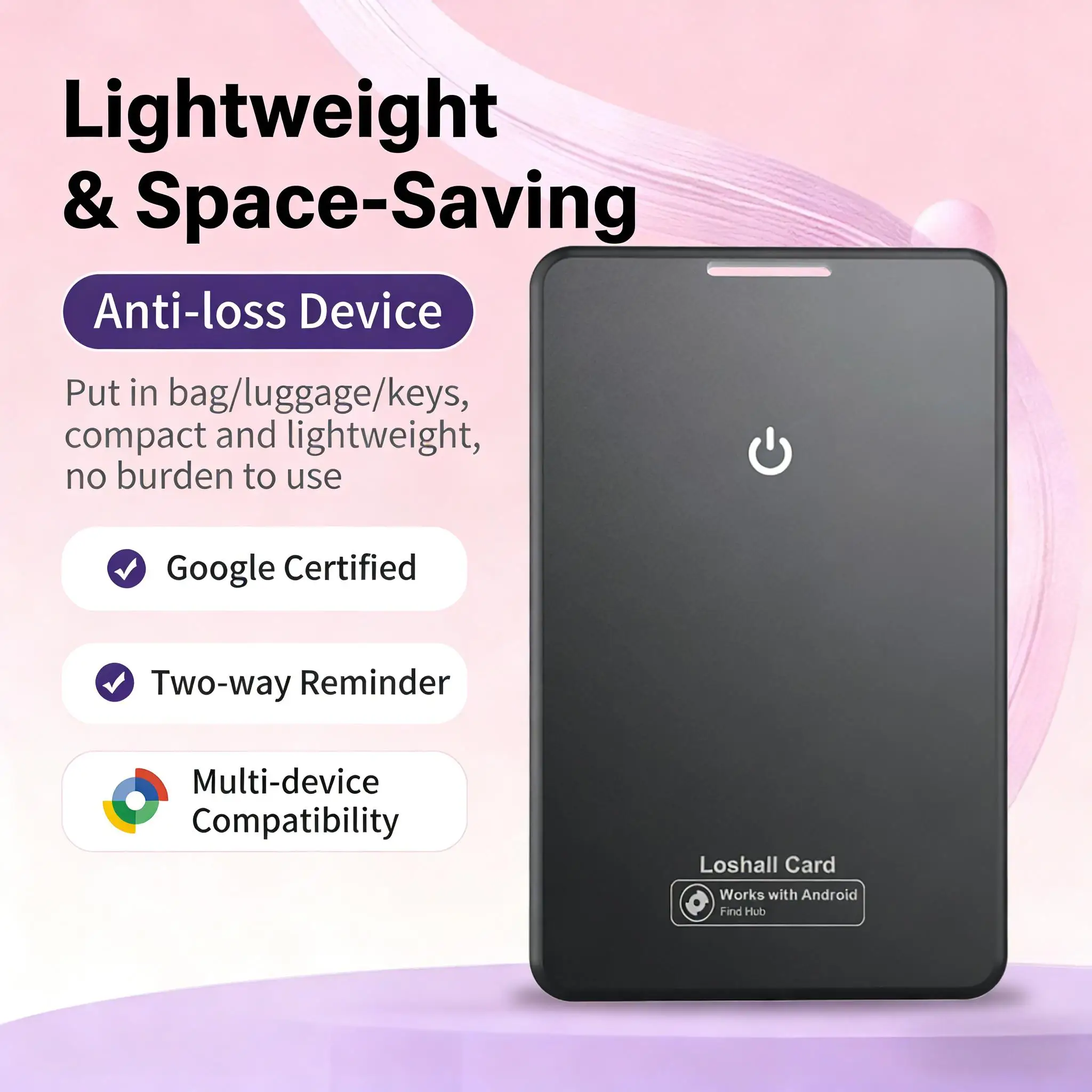 Global GPS Android Tracker Card Wireless Charging Waterproof Smart Wallet Tracker Card with Google Find My Device App