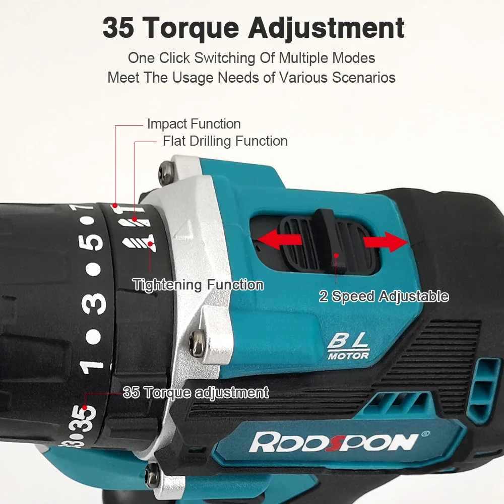 Imagem -03 - Mini Furadeira Elétrica sem Escova sem Fio Chave de Fenda Ferramenta de Torque Bateria de Íons de Lítio 120nm 18v 10 mm