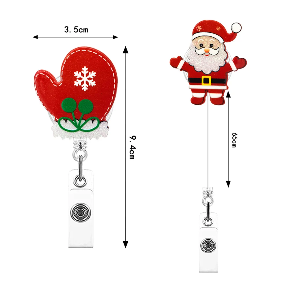 Christmas Shiny Acrylic Medical Supplies Cute Doctor Nurse Retractable Badge Reel Id Card Holder Exhibition Enfermera Name Card