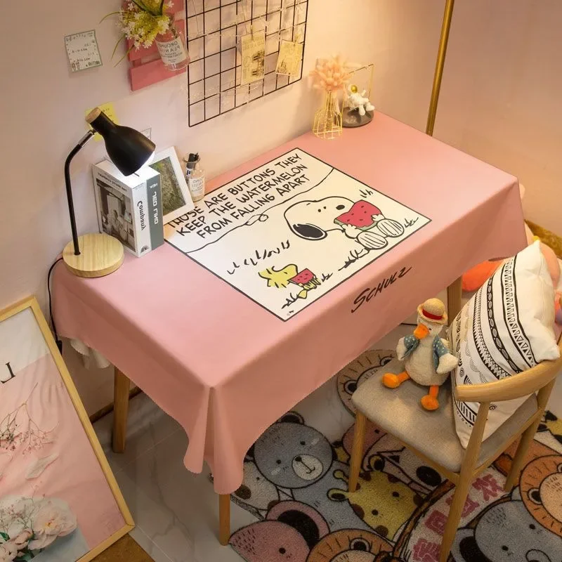 

New Snoopy Cartoon Animation Creative Tablecloth Kawaii Fashion Simple Student Dormitory Desktop Decoration Cloth Table Mat