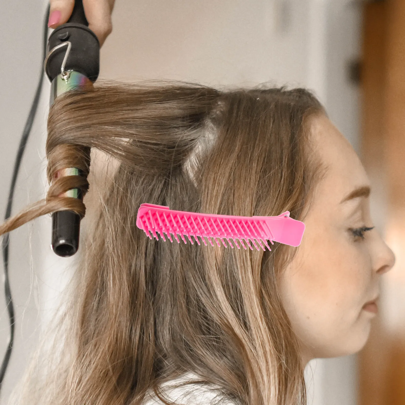 1Pcs Hairdressing Bang Clip Plastic Layered Sectioning Hair Clip Salon Hair Clips Multi-Purpose Styling Clamp for Home Travel