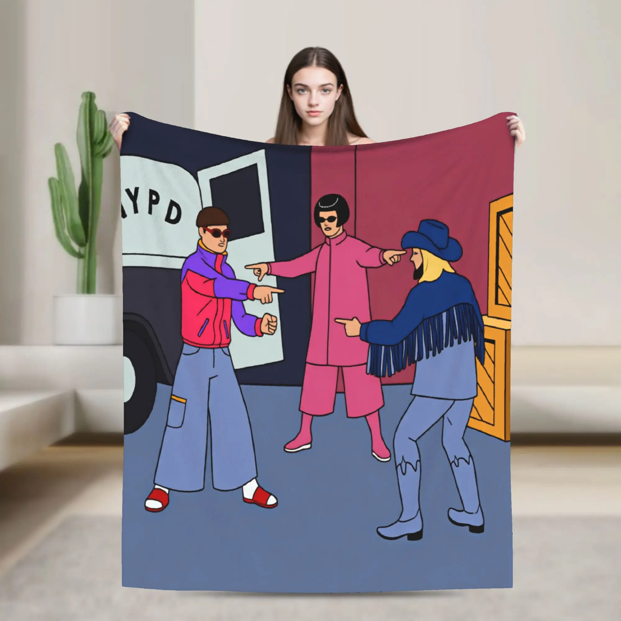 Oliver Tree Inspired Spider Pointing Meme Throw Blanket Soft Fashion Blanket  For Outdoor Picnic Flannel Bedspread Bed Cover
