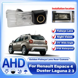 1920×1080P 170° Reversing Rear View CaAHmera AHD Back up Camera License Plate Light Installation For Renault Duster Dacia Duster