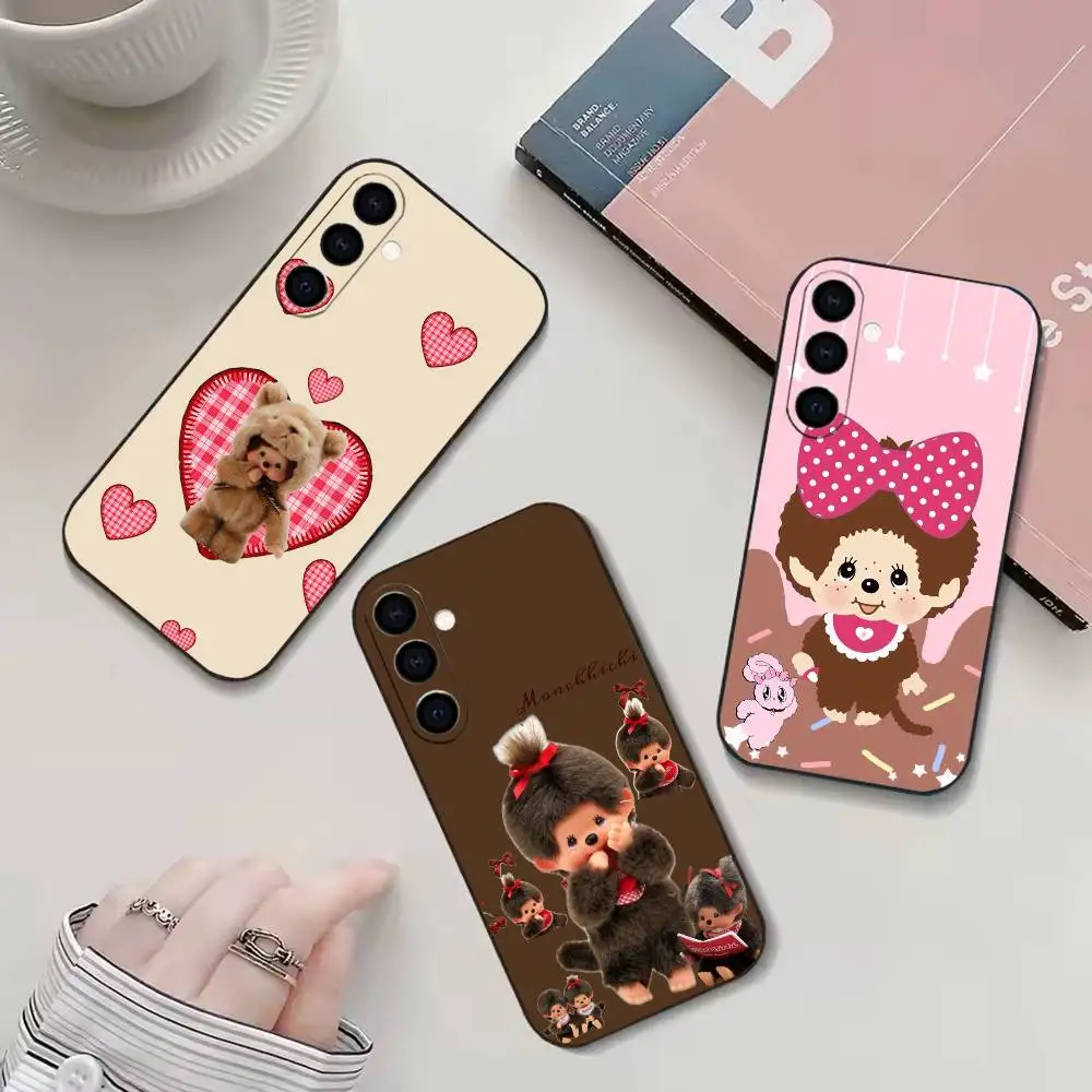 

Cute M-Monchhichi Phone Case For Samsung Galaxy A91,80,73,72 ,71,53,52,32 ,31,22,21s,20,Soft Black Case