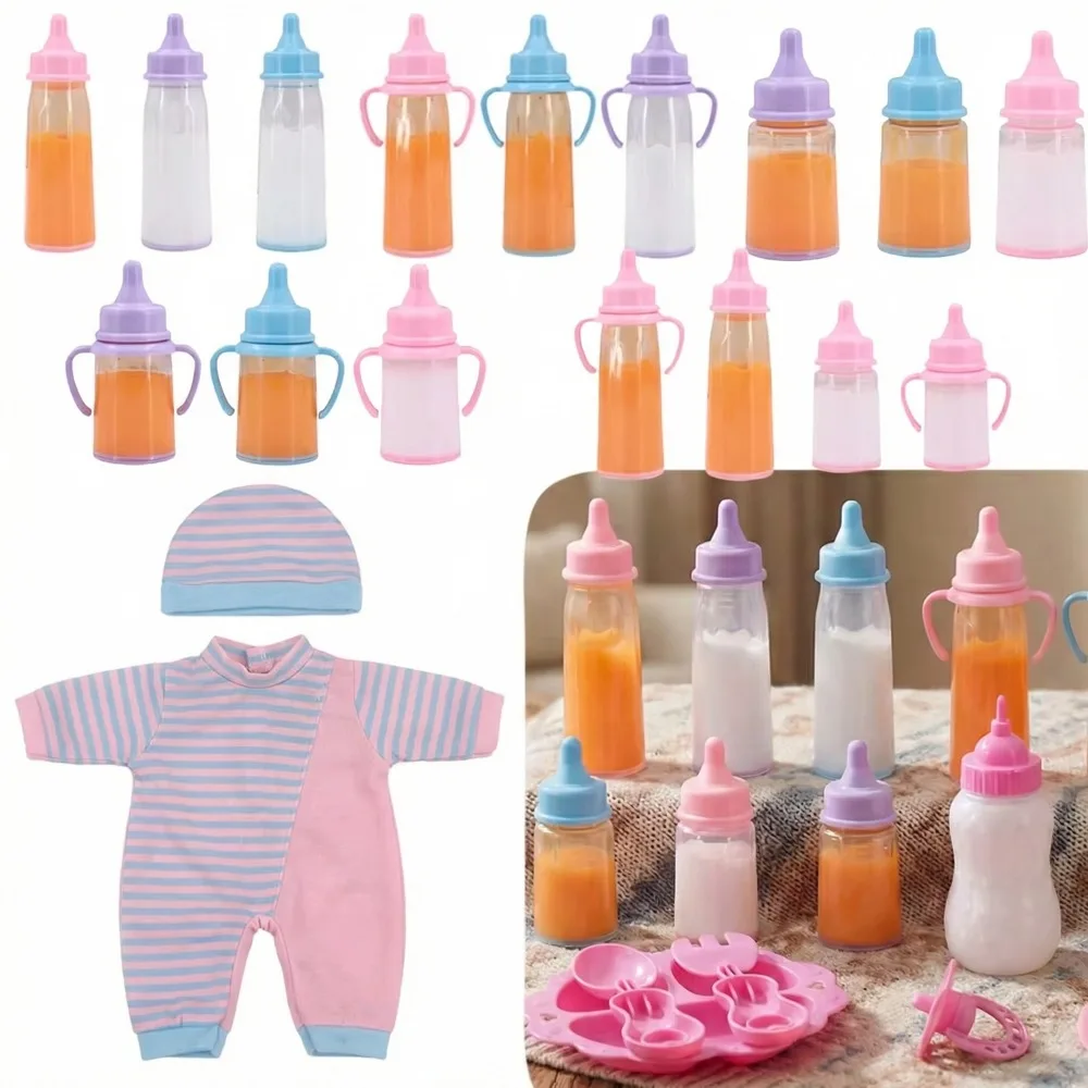 Mini Doll Bottle Cute Bottle Set Children's Playing Props Simulation Toys For 43CM Baby Doll&18Inch Doll&30CM Doll,Kid Toys Gift