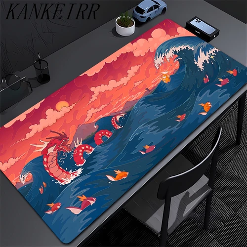Imagen 2 del producto Alfombrilla de ratón de Anime japonés para PC, alfombrilla colorida para Gamer, alfombrilla para teclado P-pokemon Lugia, alfombrilla de goma para juegos de ordenador portátil, accesorios de escritorio