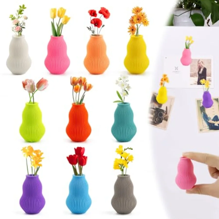 

10Pcs Mini Vase Magnets for FridgeCute Plant Vase Fridge Magnet Tiny Magnets Vase for Refrigerator Decoration Kitchen Locker Ki