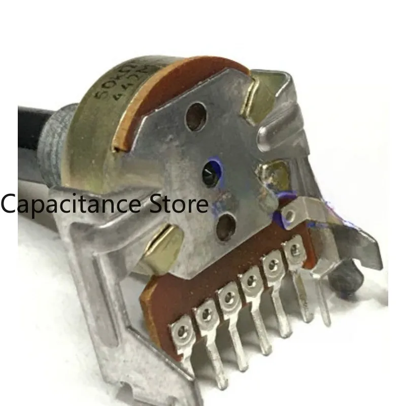 5PCS Type 161 duplex potentiometer horizontal 7-pin B50K power amplifier audio volume  shaft length 30mm