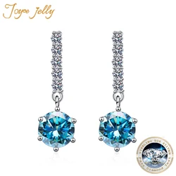 JoyceJelly 1CT 6.5mm D Color VVS Moissanite Earrings For Women Sparkling Lab Diamond GRA Certified 925 Sterling Silver Jewelry