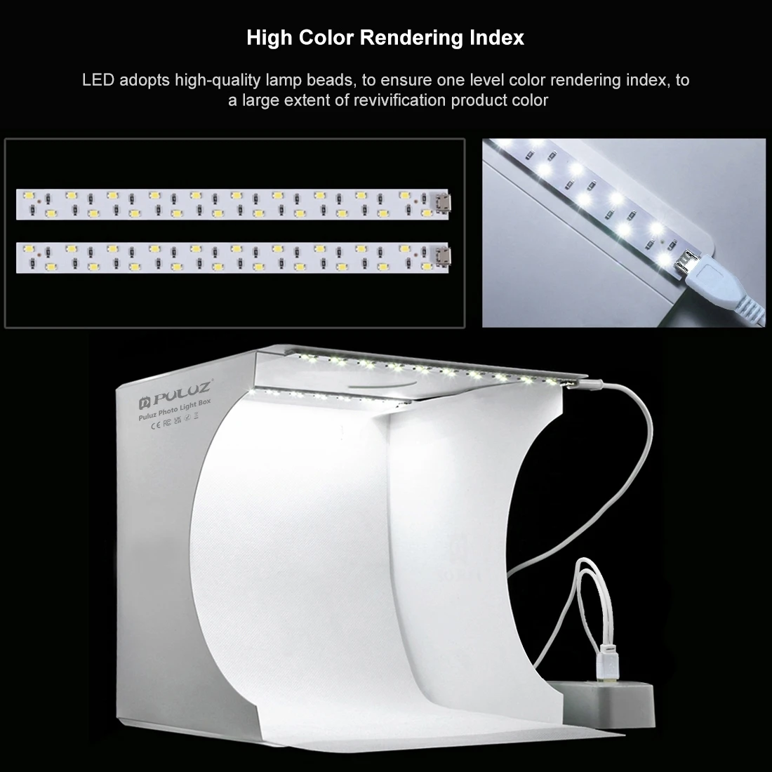 PULUZ 20cm Mini LED Photo Studio Box 6