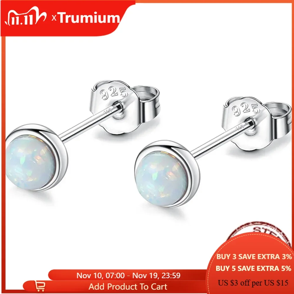 

Женские серьги-гвоздики из стерлингового серебра Trumium с огненным опалом, необычные роскошные свадебные серьги с пирсингом Tempearament, изящные ювелирные изделия