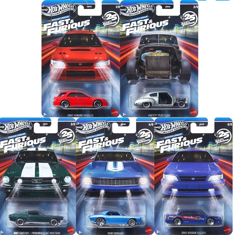 Original Hot Wheels Car Fast & Furious Toys Boys 1/64 Diecast 25th