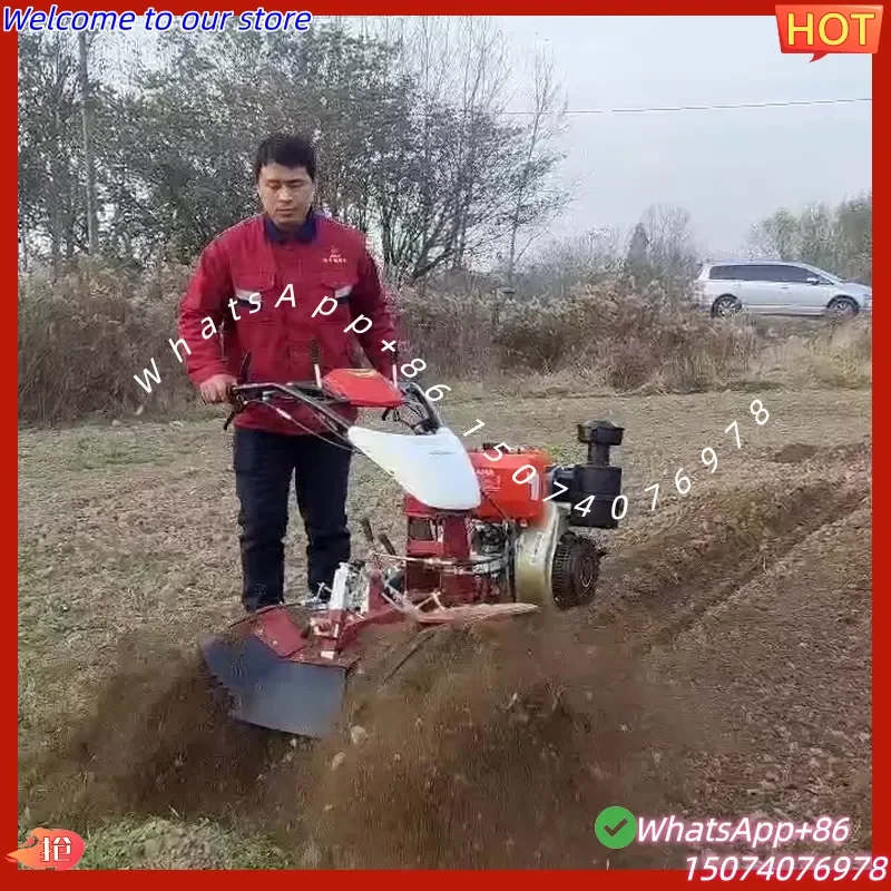2026 Factory Direct Supply Farm Machinery 178F Engine Mini Cultivator Ditching Power Tiller