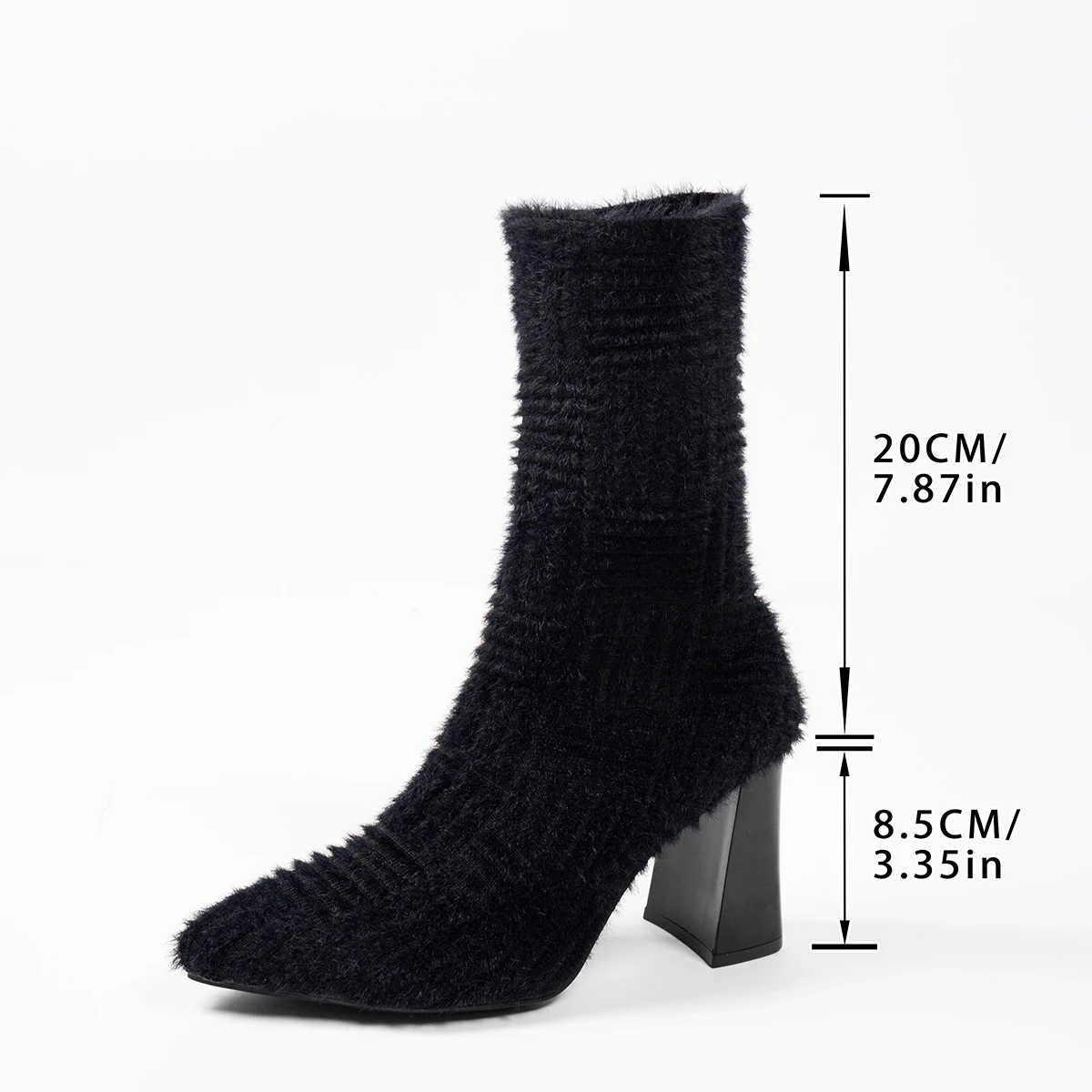 Aphixta Black Sock Boots Sexy Women Ankle Boots 8.5cm Super High Heels Elastic Footwear Shoes Women zapatos mujer 2024 tendencia image 5