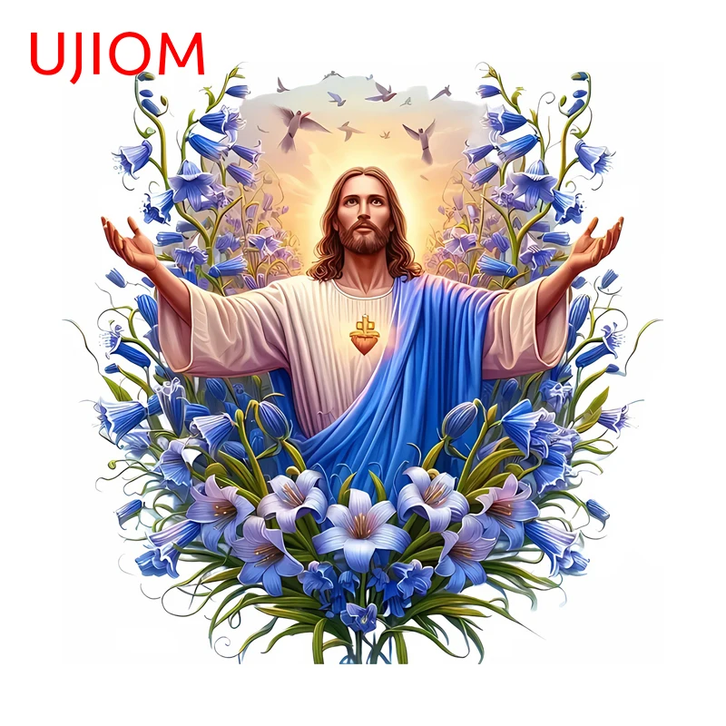 UJIOM Jesus Bunte Grafiken Wandaufkleber Coole auffällige Sonnenschutz Kleiderschrank Badezimmer Aufkleber Kühlschrank Tapeten Poster