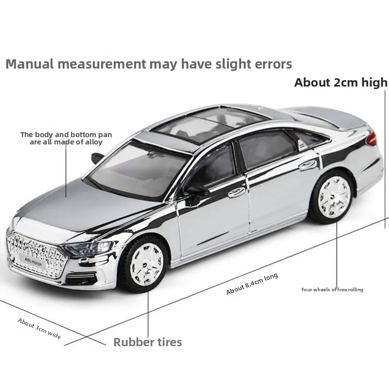 JKM Simulation 1:64 Maßstab Audi A8L Horch Legierung Auto Modell Sammlung Diecast Miniatur Voiture Hobby Kinder junge Geburtstag Geschenk