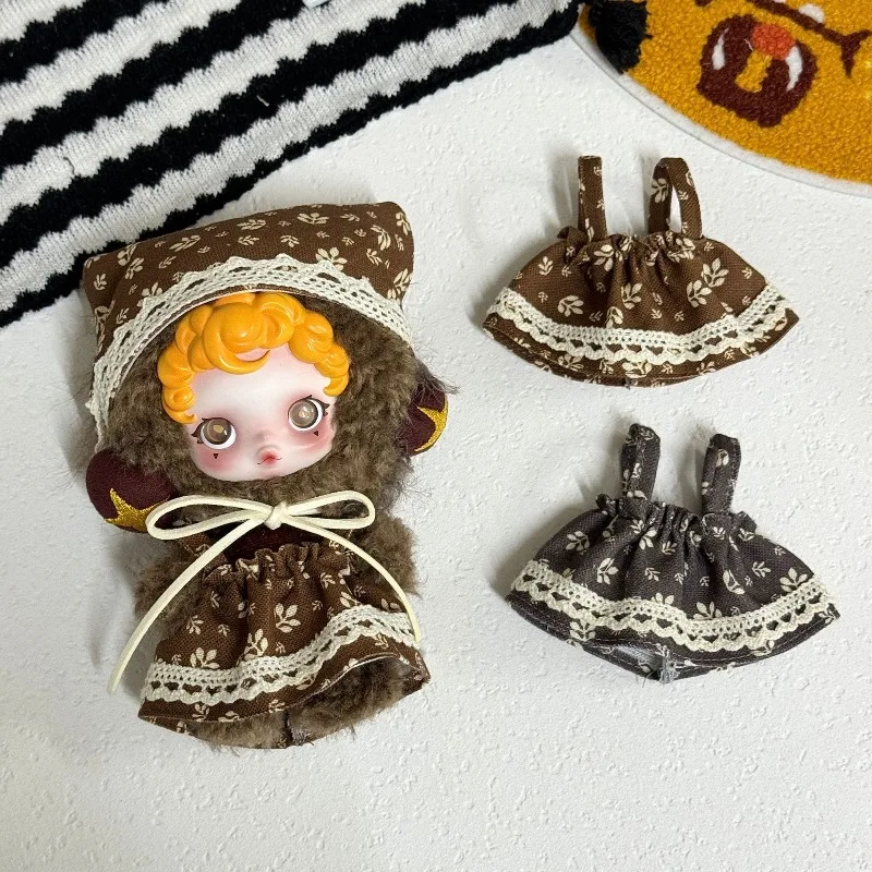 

First Second Third Generation Series Strapless Dress Headscarf Zsiga Legged Kitty Fan Made Doll Clothing Suitable for labubu