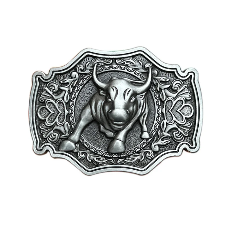 

Stereoscopic bullhead belt buckle Western style