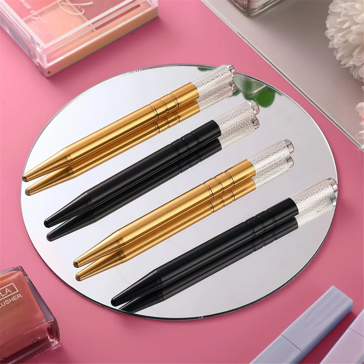 

50 Count Microblading Pens Manual Eyebrow Pencils Microblading Supplies Aluminum Microblading Hand Tools for Cosmetics B