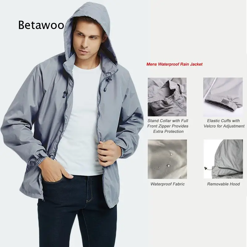Outdoor Thin Hooded Jacket For Men Wind And Water Resistant Outerwear European And American Style Coat Suitable For Hiking Campi