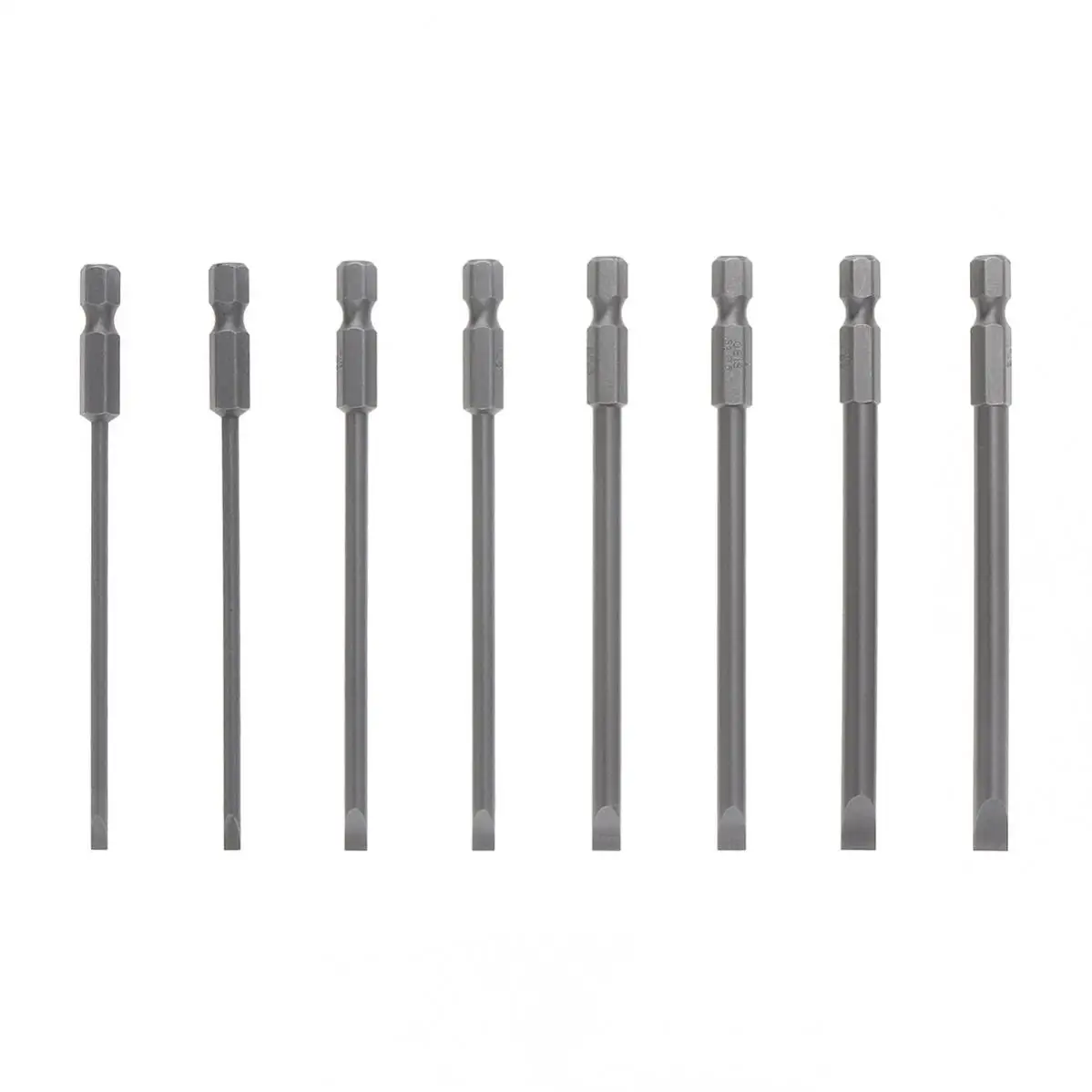 8Pcs/Set Convenient Magnetic Slotted Screwdriver Bits Electric/Pneumatic Hex Long Screwdriver Bit Power Tool Accessories