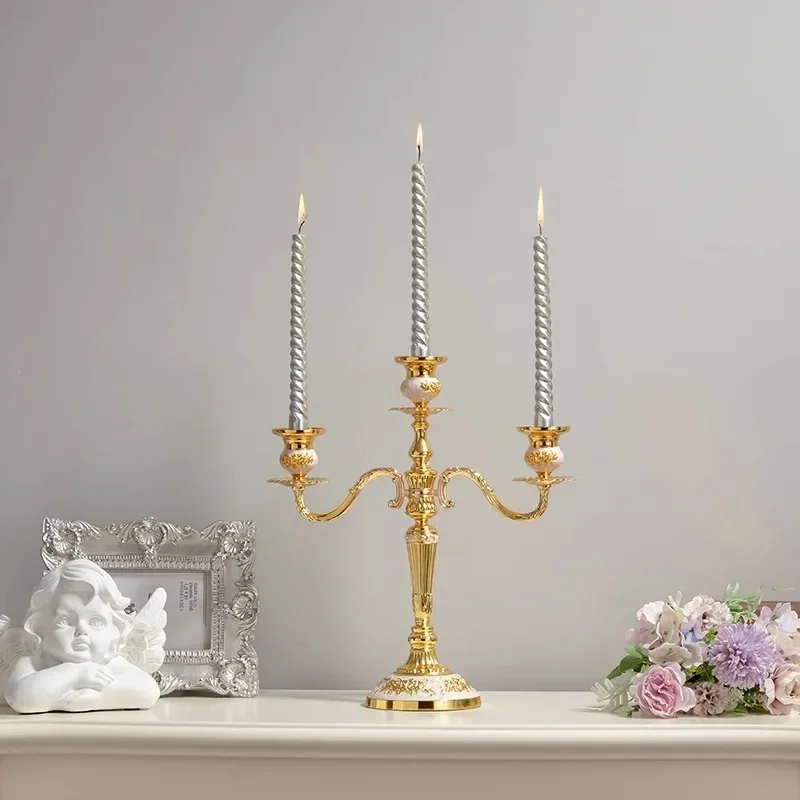 

16wwA1 European-style Metal Candle Holder Five Candlesticks Dinner Table Decoration Accessories Wedding Candlestick Home Decorat
