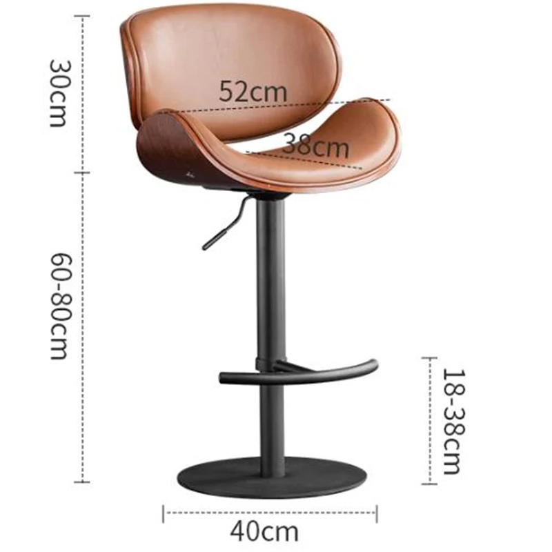 كراسي بار جلدية حديثة من الشمال للمنزل ، مقعد مرتفع ، كراسي استقبال فاخرة ، تصميم إيطالي ، أثاث مكتبي ، Barkrukken lbc