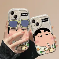 C-Crayon S-ShinChan Holder Case for Samsung Galaxy S24 S23 S22 S21 Ultra Plus S20 FE A73 A72 A71 A55 A54 A53 A52 A51 4G 5G Cover