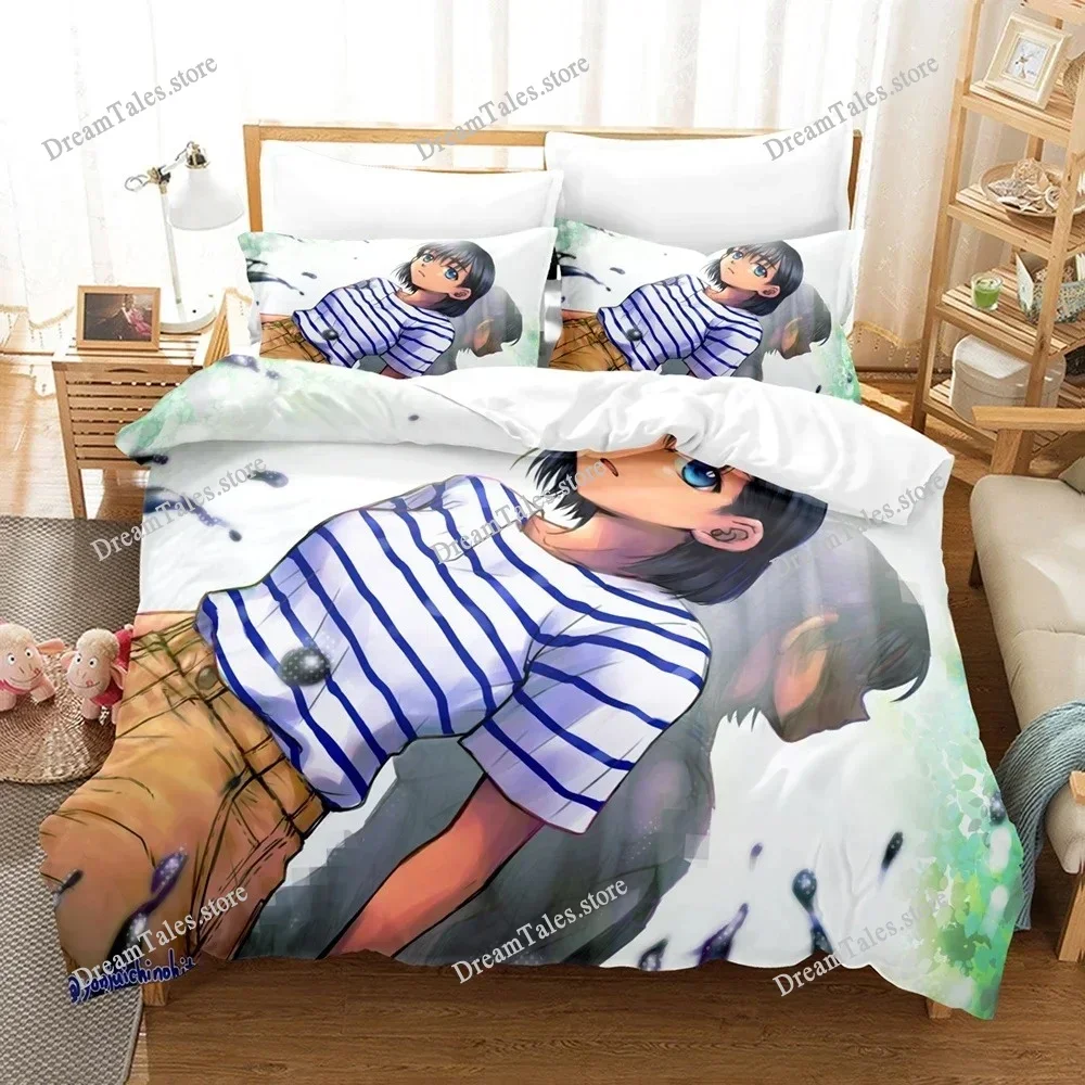 Summer Time Rendering Ushio Bedding Set Cartoon Anime Set Adult Kid Bedroom Duvet Cover Sets 3D Print Anime Home Textileextile7