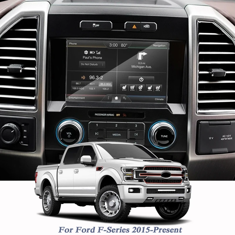 For Ford F-Series 2015-Present Control of LCD Screen Film Car Styling GPS Display Navigation Screen Glass Protective Film